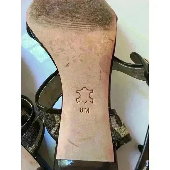 Via Spiga Women's Animal Print Strappy Sandals Size 8M Brown/Beige Stiletto Heel - Picture 7 of 8